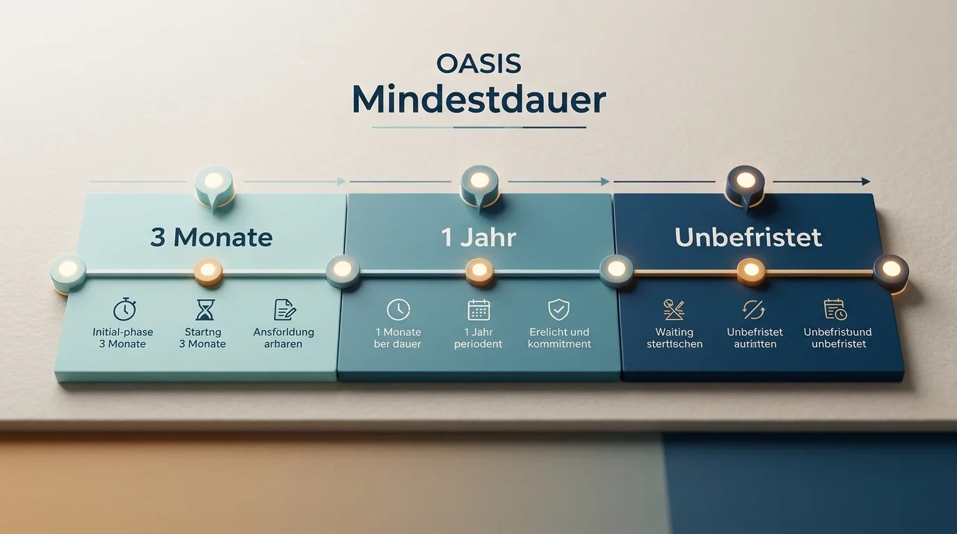 Zeitleiste der unterschiedlichen Mindestsperrdauern für Selbstsperre, befristete Sperre und Fremdsperre