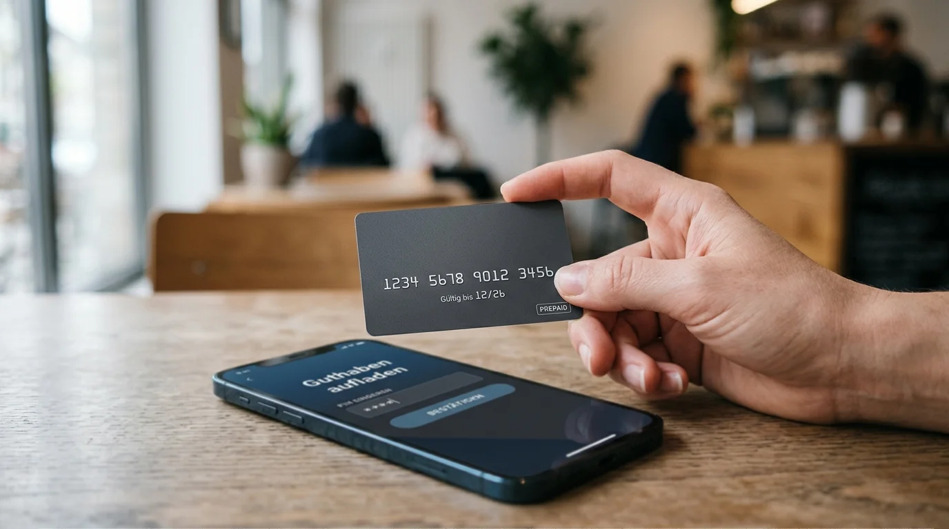 Prepaid-Guthabenkarte als Symbol für eine Paysafecard-Einzahlung im Online-Casino